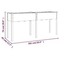 VidaXL Plantenbak met voering 161x45x76 cm massief vurenhout bruin - thumbnail