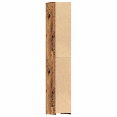 Badkamerkast 30x30x183,5 cm bewerkt hout oud houtkleurig
