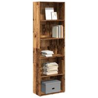 Boekenkast 60x30x189 cm bewerkt hout oud houtkleurig - thumbnail