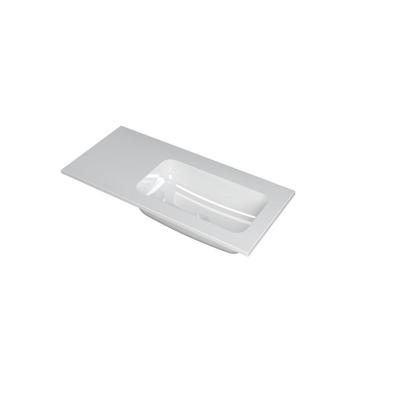 INK Faktor Wastafel Polystone Rechts Zonder Kraangat - 1000x450x15 mm - Glans Wit