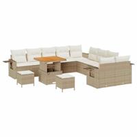 Tuinbankenset 13 pcs Beige poly rattan - thumbnail