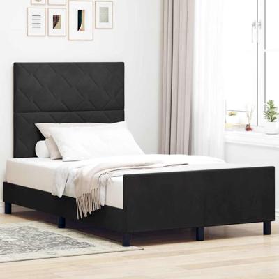 Bedframe met hoofdeinde Zwart 120 x 200 cm Fluweel