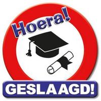 Huldeschild geslaagd 50x50 cm - thumbnail