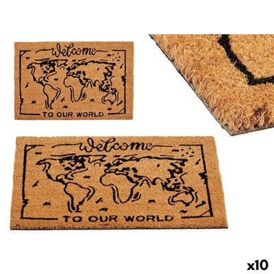 Deurmat GiftDecor World Afgedrukt PVC Kokosvezel 40 x 2 x 60 cm (10 Stuks)