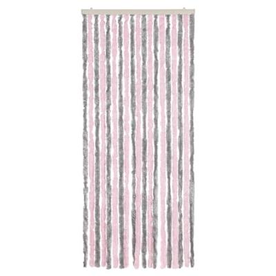 VidaXL Vliegengordijn 56x200 cm chenille zilvergrijs en roze