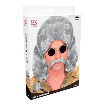 Pruik en Snor 70&apos;s grijs - thumbnail