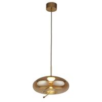 Searchlight Hanglamp GlasLisbon roodkoper met amber rondglas - 75131-1AM - thumbnail