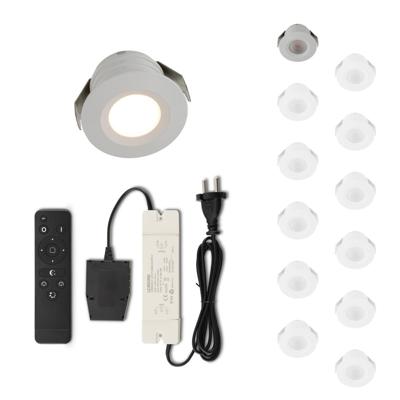 Set LED-inbouwspot met afstandsbediening Valdeno wit 3W dimbaar IP44 1-12 stuks