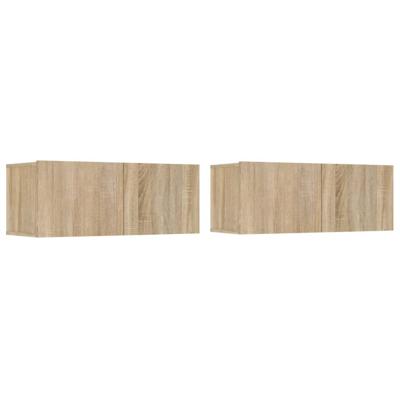 Tv-meubels 2 st 80x30x30 cm bewerkt hout sonoma eikenkleurig