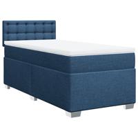 Boxspring met matras stof blauw 140x190 cm - thumbnail