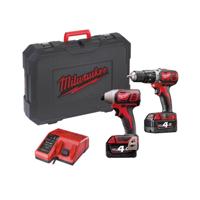 Milwaukee M18 BPP2C-402C Accu combiset 2-delig (BPD + BID) 18V 4.0Ah in koffer - 4933443552 - thumbnail