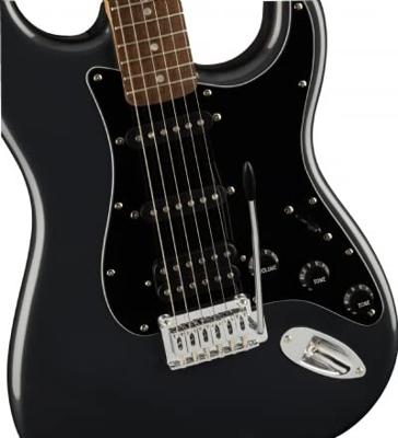 Squier Affinity Series Stratocaster HSS Pack IL Charcoal Frost Metallic starterset elektrische gitaar - thumbnail