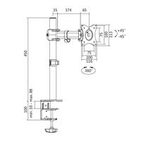 LogiLink BP0020 27 Klem Zwart flat panel bureau steun - thumbnail