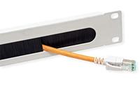 VALUE 19-Kabel doorvoerstrook 1 HE met borstel, grijs - thumbnail