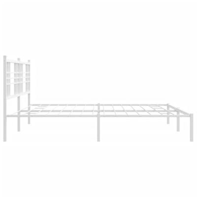 Bedframe met hoofdbord metaal wit 200x200 cm