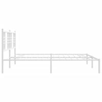 Bedframe met hoofdbord metaal wit 200x200 cm - thumbnail