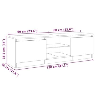 Tv-meubel met LED-verlichting 120x30x35,5 cm sonoma eikenkleur