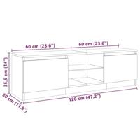 Tv-meubel met LED-verlichting 120x30x35,5 cm sonoma eikenkleur - thumbnail
