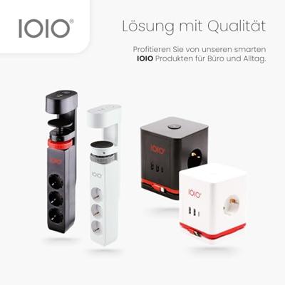 IOIO contactdoos SL3000, 3 stopcontacten en 3 USB-poorten, tafelklem, zwart - thumbnail