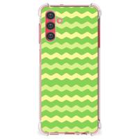 Samsung Galaxy A13 5G | A04s Doorzichtige Silicone Hoesje Waves Green - thumbnail