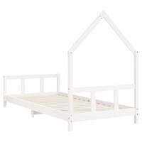 Kinderbedframe 90x200 cm massief grenenhout wit - thumbnail