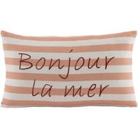 Sierkusssen Bonjour - zalmroze/off-white - 30x50 cm - Leen Bakker - thumbnail
