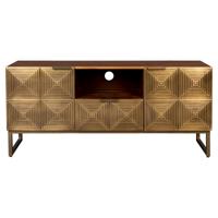Dutchbone TV-meubel 'Volan' mangohout 135cm, kleur goud - thumbnail