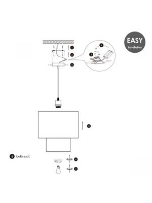 Light depot - hanglamp cane weave - linnen / zwart - Outlet