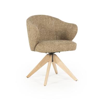 Eleonora Draaibare Eetkamerstoel 'Connor' Eiken onderstel, kleur Mosterd