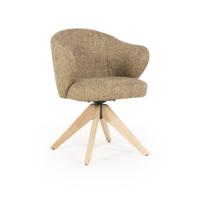 Eleonora Draaibare Eetkamerstoel 'Connor' Eiken onderstel, kleur Mosterd - thumbnail