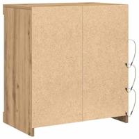 Dressoir artisanaal eikenkleurig 60.5 x 37 x 67 cm Bewerkt hout - thumbnail