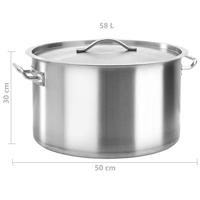 VidaXL Kookpan 58 l 50x30 cm roestvrij staal - thumbnail