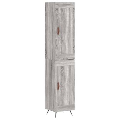 Hoge kast 34,5x34x180 cm bewerkt hout grijs sonoma eikenkleurig