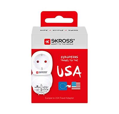 Skross SKR1500203E Reisadapter Europa-naar-usa Geaard