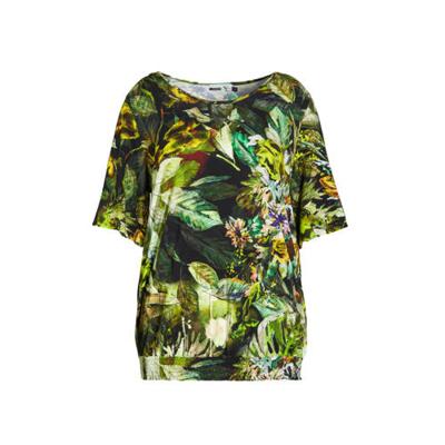 STUDIO top Mona met all over print en open detail donkergroen/groen/ecru STUDIO top Mona met all over print en open detail donkergroen/groen/ecru