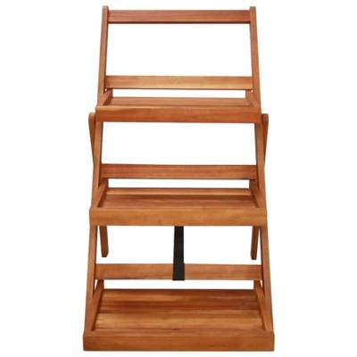 VidaXL Plantenstandaard 3-laags 50x63x80 cm massief acaciahout VidaXL Plantenstandaard 3-laags 50x63x80 cm massief acaciahout