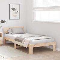 Bedframe met hoofdbord 75x190 cm van massief grenenhout - thumbnail