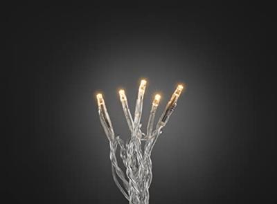 Micro LED lichtsnoer transparant met 50 extra warm witte lampen