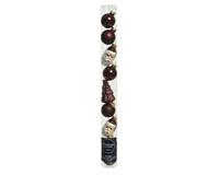 Decoris Kerstballen glas figuur 6cm Mahonie 9st - thumbnail