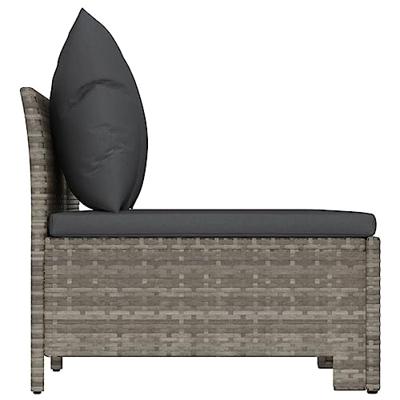 3-delige Loungeset met kussens poly rattan grijs 3-delige Loungeset met kussens poly rattan grijs