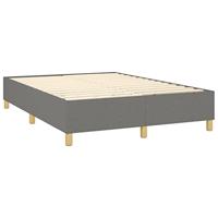 Boxspring met matras stof donkergrijs 140x190 cm - thumbnail