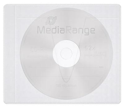 MediaRange BOX69-50 CD-doosje Opbergmap/sleeve 1 schijven Doorschijnend, Wit