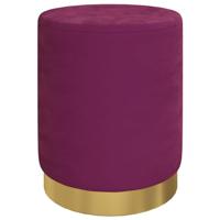 Hocker met opbergruimte rond fluweel 31 x 37 cm paars - thumbnail