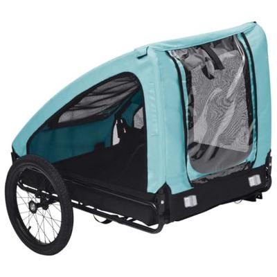 Hondenfietstrailer blauw en zwart - thumbnail