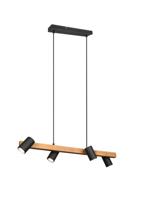 Trio Richtbare hanglampMarley Zwart met hout - 312490432 - thumbnail