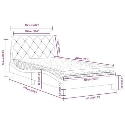 Bed met matras fluweel zwart 100x200 cm