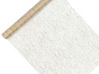 Witte Organza op Rol Gouden Bladeren (9m x 0.48m) - thumbnail
