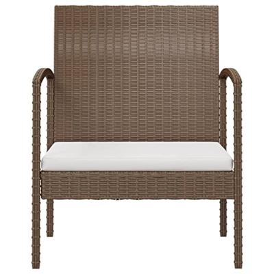 16-delige Loungeset met kussens poly rattan bruin