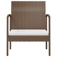 16-delige Loungeset met kussens poly rattan bruin - thumbnail