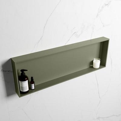 MONDIAZ EASY Nis 89,5x29,5cm in solid surface kleur Army | Army. 1 vak geschikt voor in- of opbouw